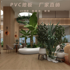 木目を模したマット寝室家庭用PVC床革リフォーム難燃性マット