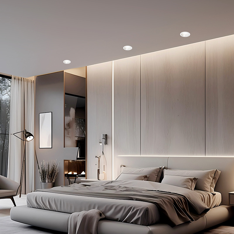 Gran vista de jardín luz descendente doméstica integrada de espectro completo protector de ojos lámpara LED sala de estar lámpara de agujero de pasillo luz descendente antideslumbrante 607L