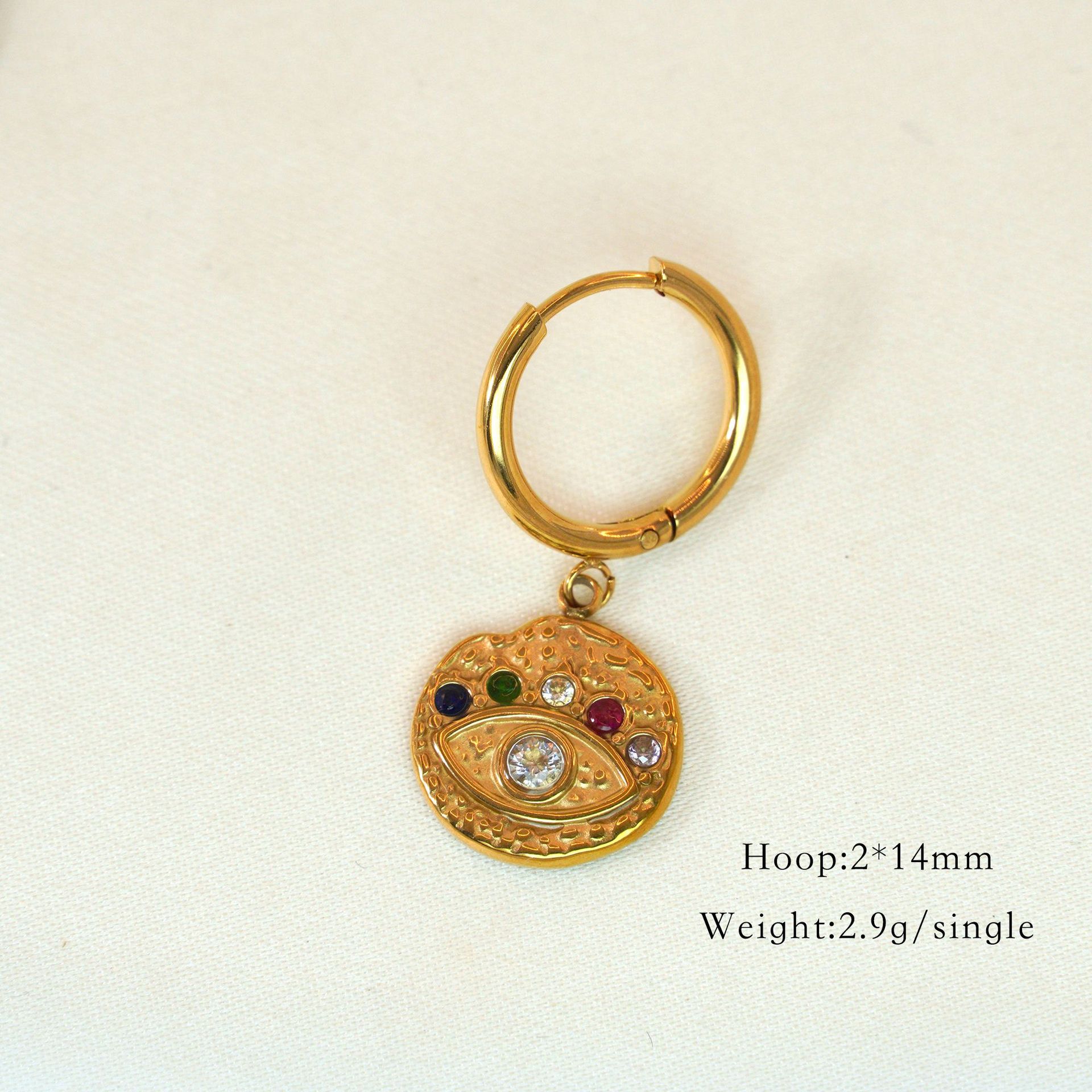 8g Weight PVD Coated Gold Plating Process 304 Stainless Steel Ear Needle Material Charm Sleeper Hoop Earrings, Drop Earrings Classification 1 Piece Quantity Daily, Date Occasion natural stone, Titanium Steel Material Printing, Round, Sun Pattern All Seasons Season Women's Gender Polished Finish Elegant Style 1 Piece Elegant Printing Round Sun Natural Stone Titanium Steel PVD Coated Charm Sleeper Hoop Earrings Drop Earrings 11