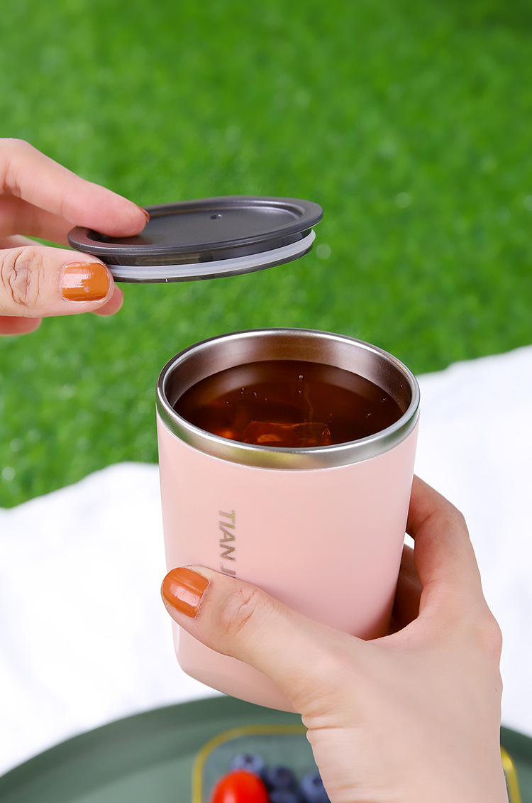 便携随行杯304不锈钢咖啡杯商务简约ins随行杯礼品车载杯办公家用-阿里巴巴