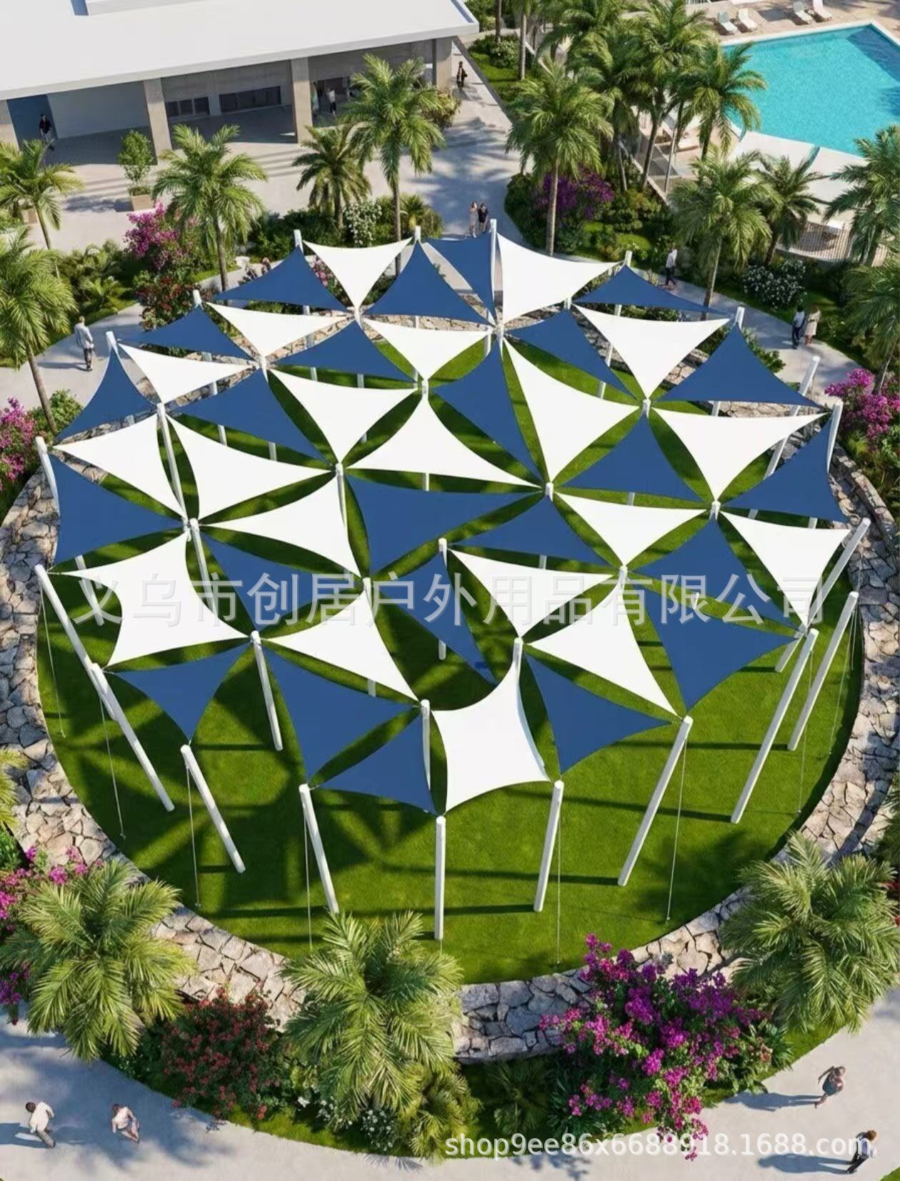 Triangular Canopy Sunshade Sail with Hardware Accessories for Garden, Square, and Scenic Area Activities, Landscape Decoration, and Sunshade Netting