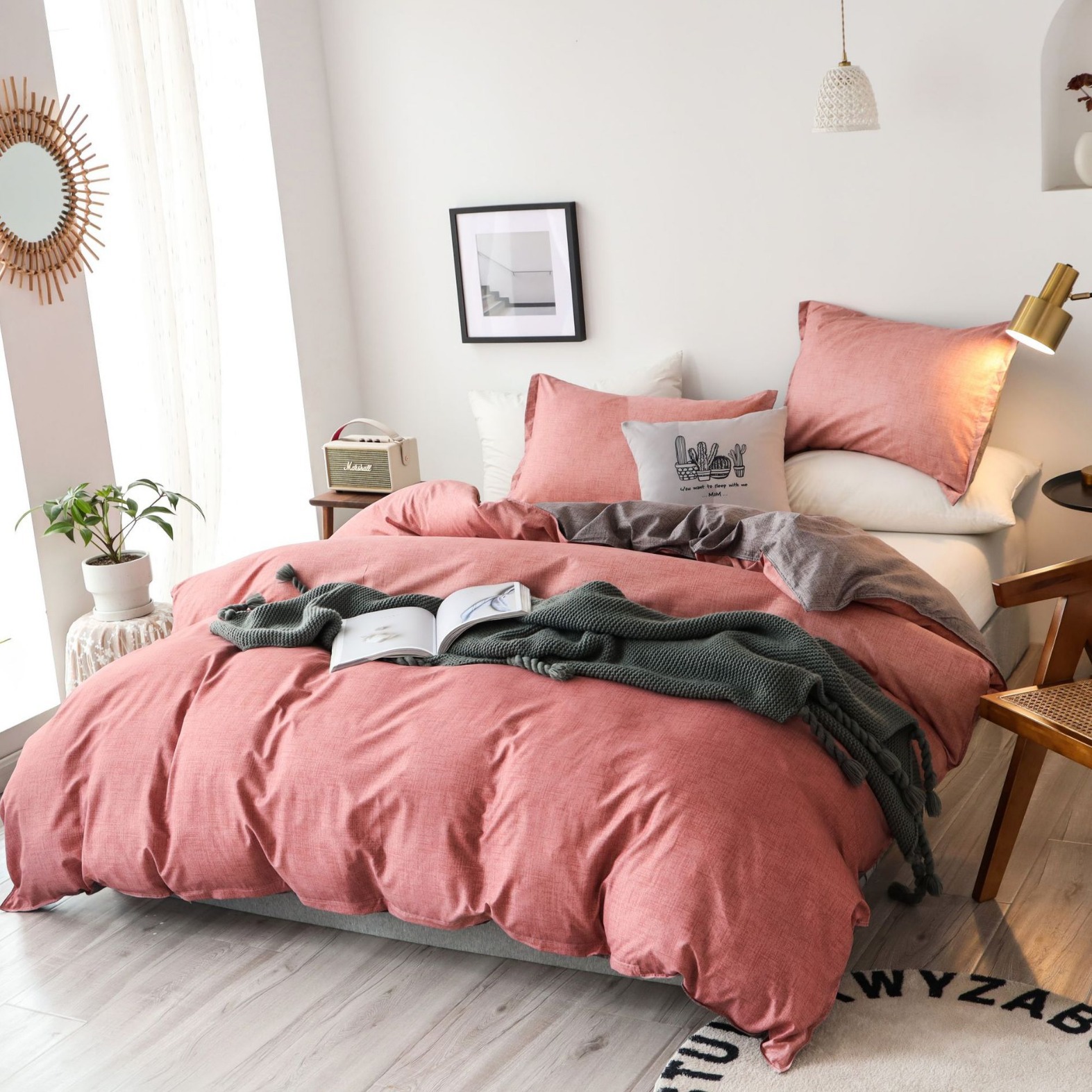 Bedding Texture – Dreiteiliges Bettwäscheset in Kakao-Optik_voghion.com