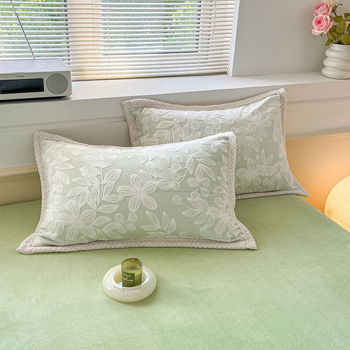 Winter carved rabbit velvet bed four-piece set thickened milk lamb velvet double-sided quilt cover flannel coral velvet sheets