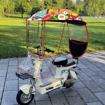 Elektromobil üçün ön şüşə çətiri (günlük) – and detachable sunshade, thickened fabric - cute-pet-orange-edge-hard-board-with-side-guard-large-window-the-car-has-rearview-mirrors-take-a-photo-of-this-model