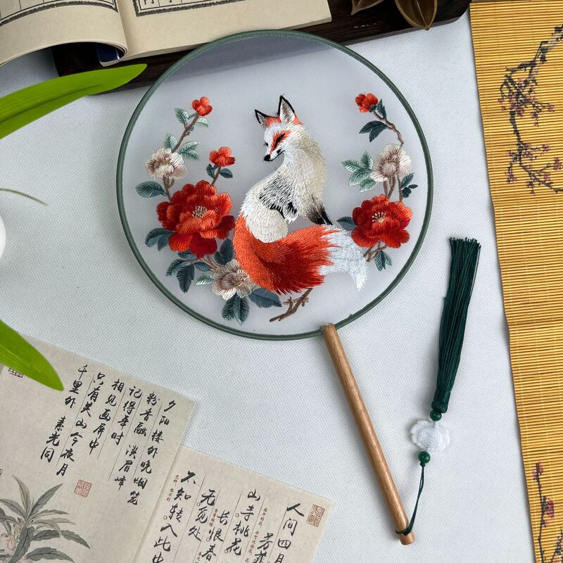 古风扇子2025新款团扇双面刺绣团扇苏州扇子古典舞蹈扇子蝴蝶扇子|undefined