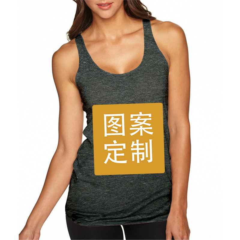 Foreign Trade European and American Women's Top Pattern Customized Personalized Printing Amazon Slim-fit Outer Wear Inner I-shaped Vest