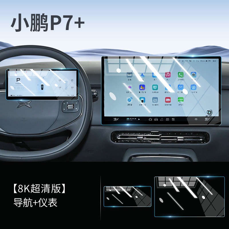 XPeng – For Xiaopeng P7+ Car interior film - xiaopeng-p7-navigationinstrument-hd-tempered-film