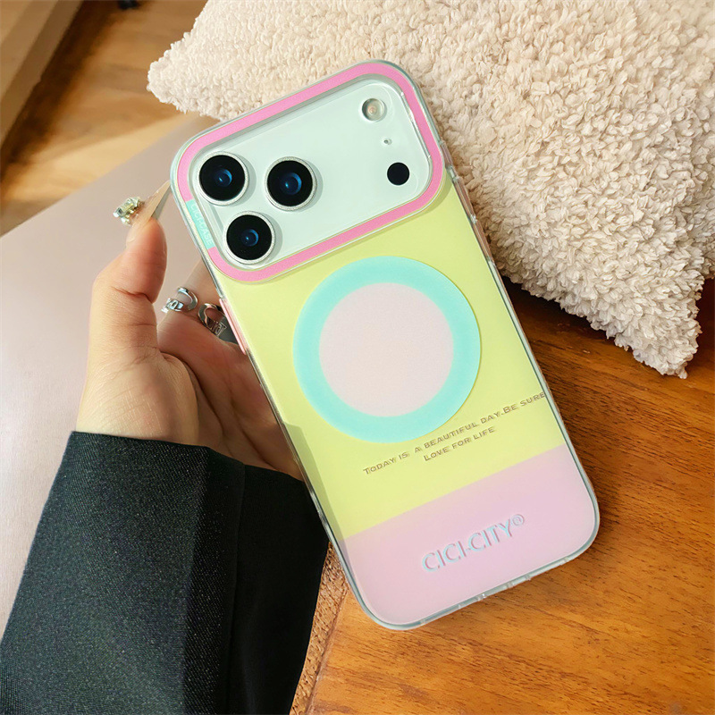 韩风多巴胺撞色磁吸适用iPhone17苹果16ProMax/15/14手机壳新款女|undefined