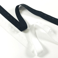 批发黑白桃心包边对折提花带1.5弹力松紧带内衣内裤小花边辅料