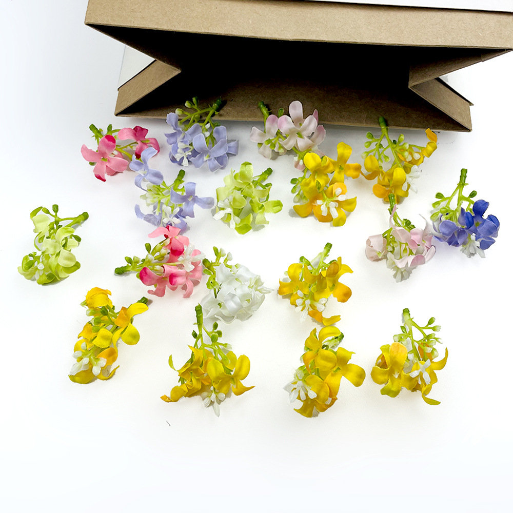 Simulación osmanthus floral cabeza DIY hecha a mano cabeza de flor de pinza tecnología de plantación verde con mano caja de regalo decoración de flores de mil lixiang