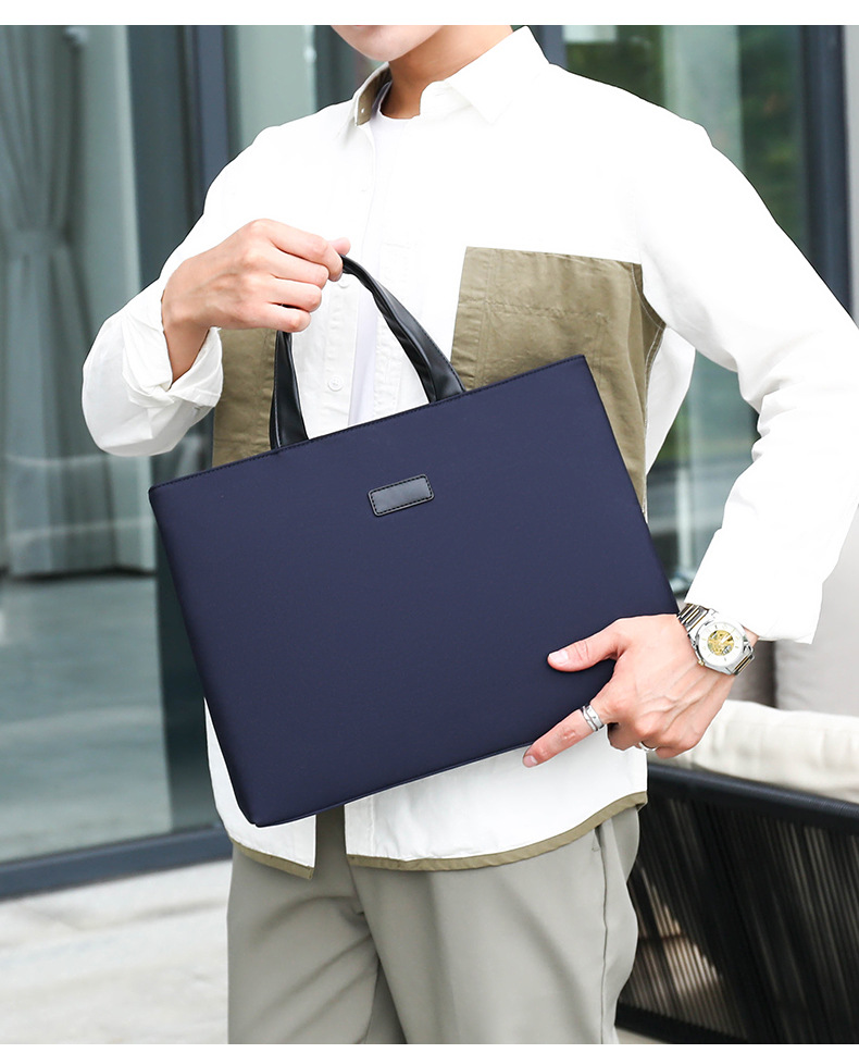 Fashionable A4 file portable Oxford cloth business briefcase, women's and men's official conference bag, printing_voghion.com