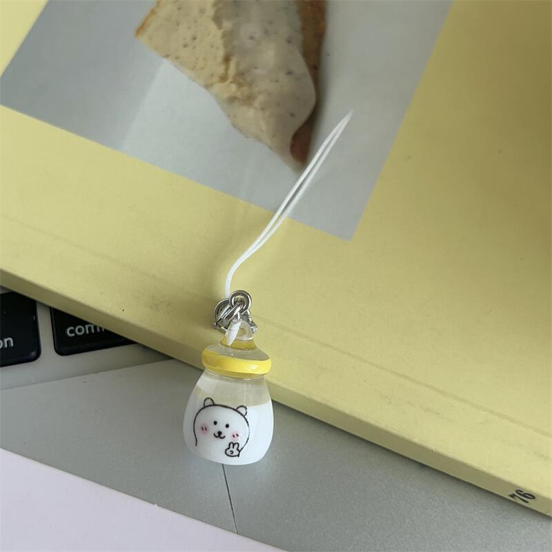 ins可爱自嘲熊奶瓶钥匙扣挂件软萌少女心包包挂饰品学生闺蜜礼物|undefined