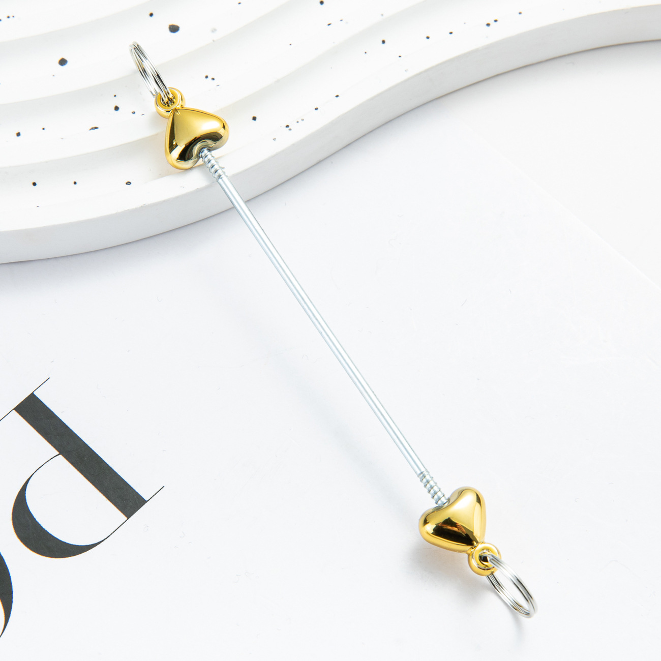 Creativo colgante de accesorios de llavero de amor con cuentas de bricolaje nuevo poste de plástico con cuentas accesorios de llavero con cuentas