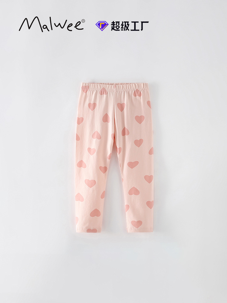 Malwee niñas leggings transfronterizos primavera y otoño nuevos pantalones impresos de estilo occidental niñas pantalones de niños europeos y estadounidenses image 1
