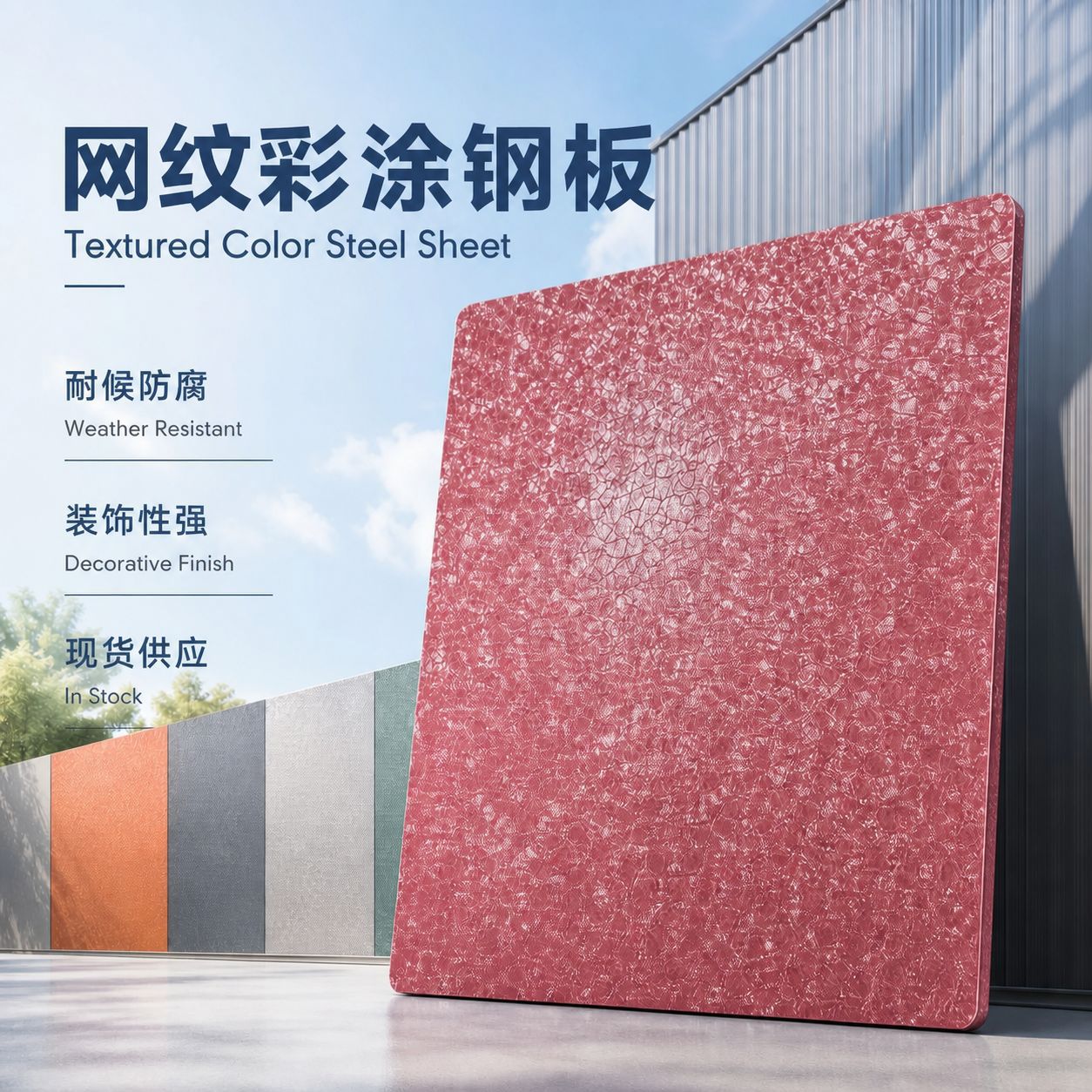 网纹彩涂钢板彩钢瓦公共建筑外墙金属屋面现货