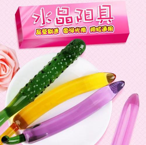 Glass cucumber for women, simulated crystal fruit, glass dildo for female masturbation, fun insertion dildo, foreign trade fire fun