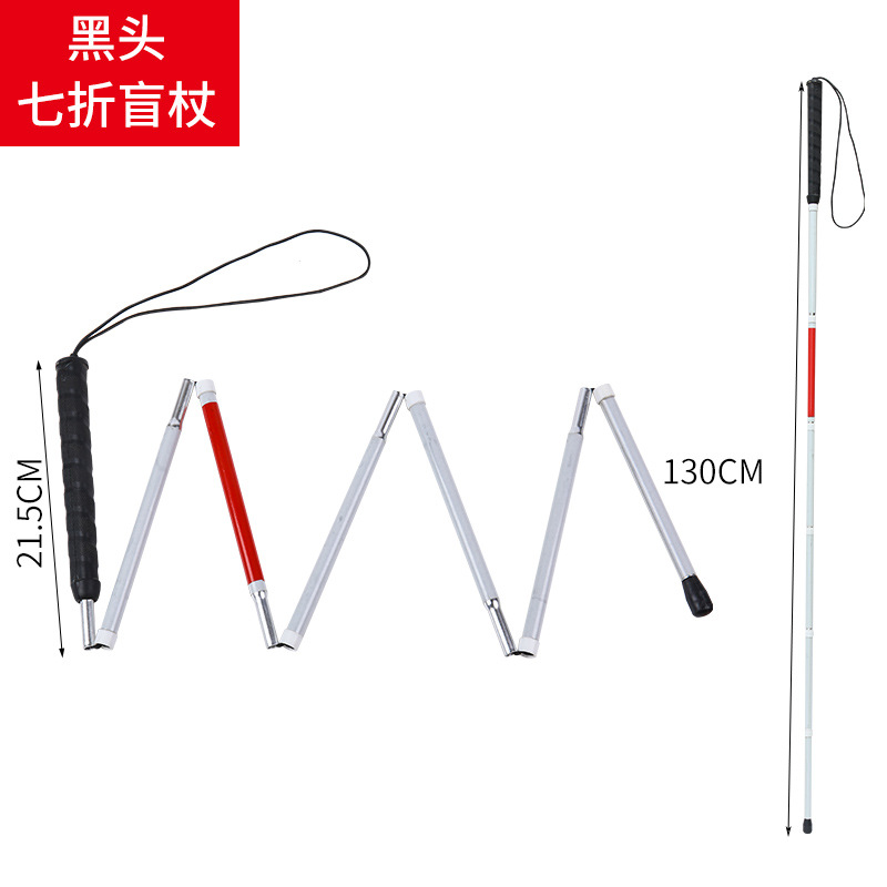Muletas ciegas muletas cabeza giratoria ciego rojo y blanco aleación de aluminio 1,2 m palo ciego aleación de aluminio trekking polo