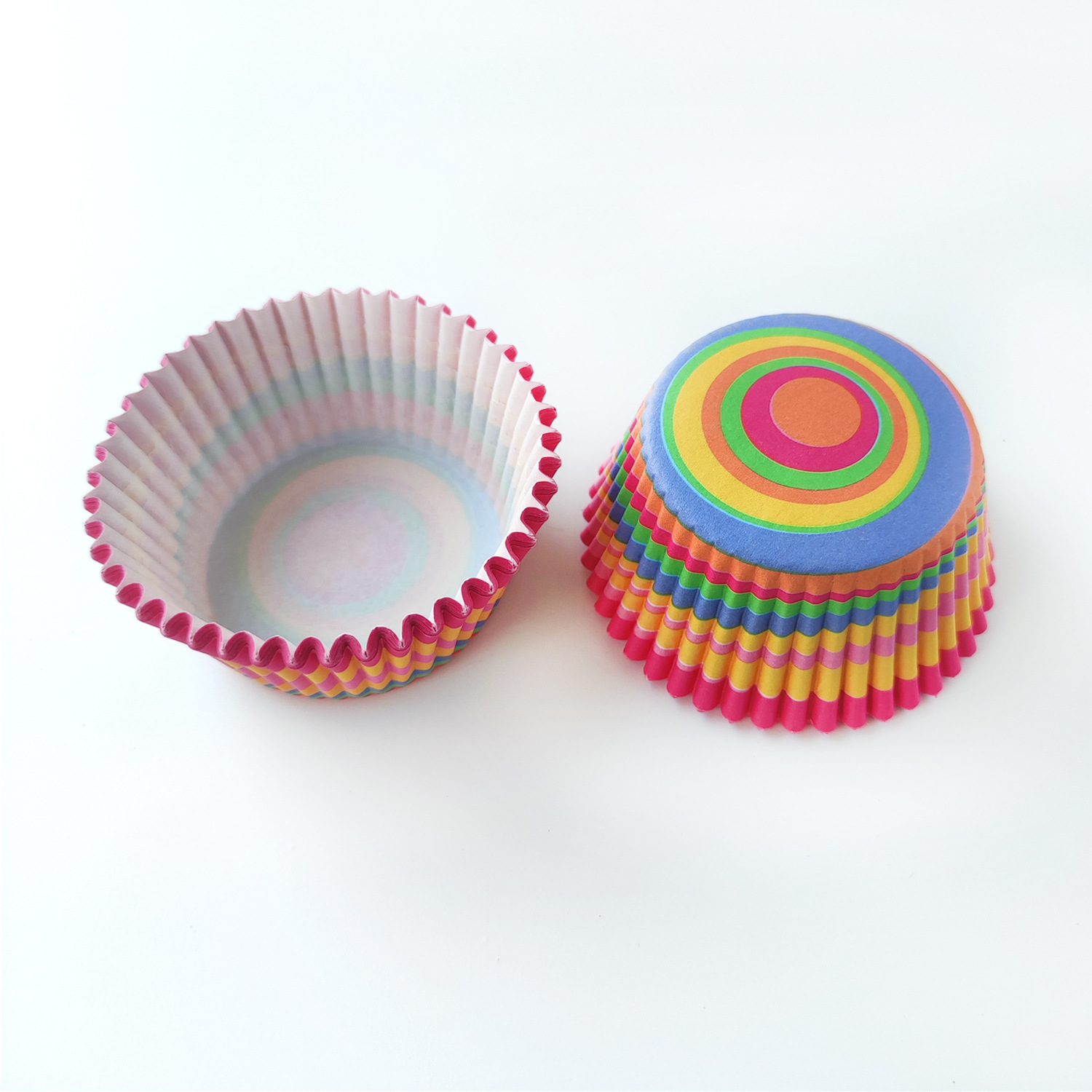 PVC barril de color arcoíris pastel de papel taza de papel pastel de color de papel soporte de nieve niang pastel de luna almohadilla de papel muffin taza