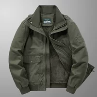 Demi‑season warm down jacket (men), oversized, fleece‑lined