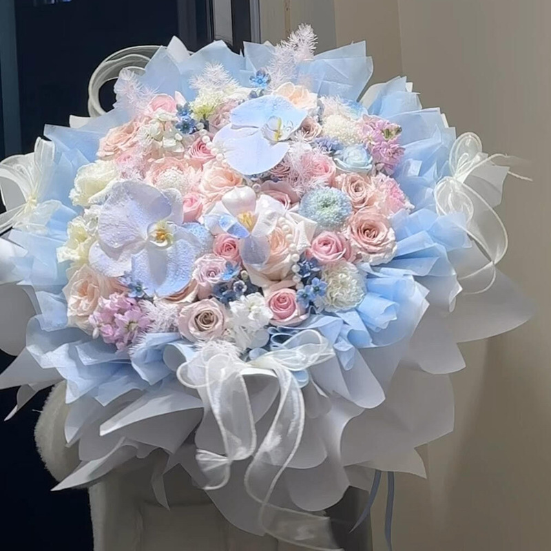 玫瑰永生花束七夕送女友高级感花束温柔仿真香皂花束混搭玫瑰花束|undefined