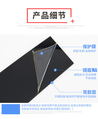 Suitable for Toyota Camry 2018- window trim 6PCS bright black center pillar sticker