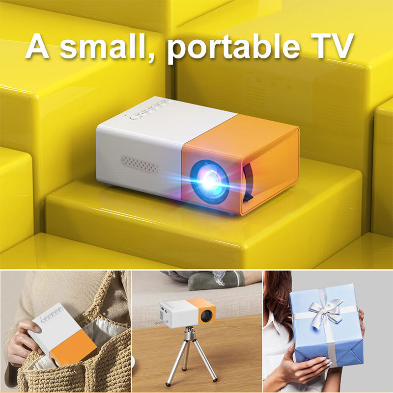 Taşınabilir LED Projektör Ev Mini HD 1080P Telefon Projektörü Açık Hava Mobil Sinema