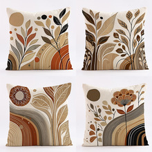 热带植物树叶绿色叶子亚麻抱枕套 ins风汽车抱枕靠垫沙发靠垫靠枕