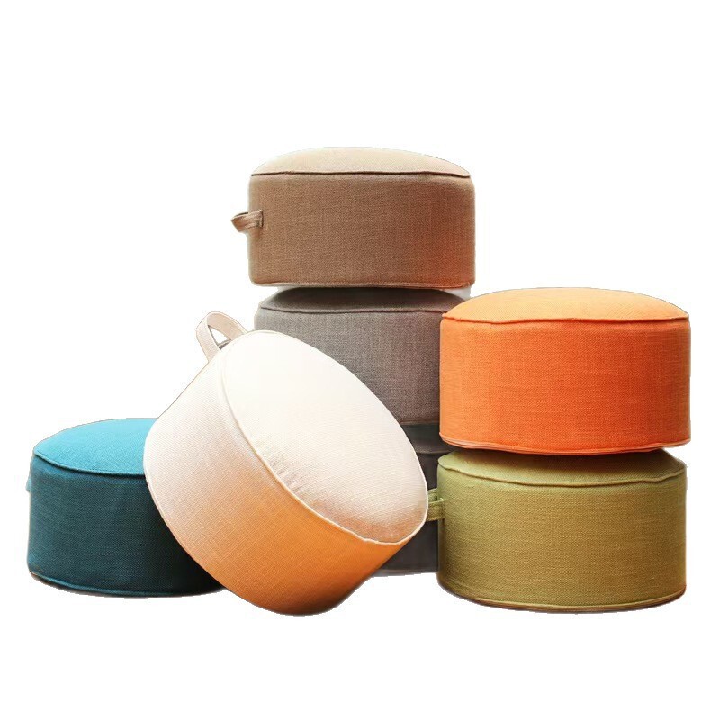 Cross-Border Removable and Washable Linen Cushion Tatami Thickened Floor Pouf Coffee Table Balcony Bay Window Fabric Mat