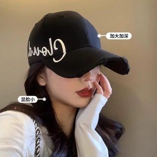 帽子女夏鸭舌帽韩系百搭字母棒球帽宽帽檐显脸小个性百搭遮阳帽男