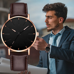 在庫あり 新品 メンズ レザーベルト 薄型 クォーツ時計 メーカー直販 腕時計 卸売 Watch men