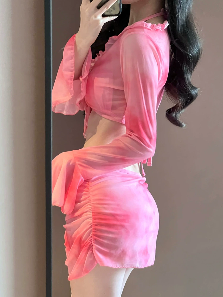 Плавки с длинным рукавом, купальник, комплект, sexy push up бюстгальтер, 4 предмета