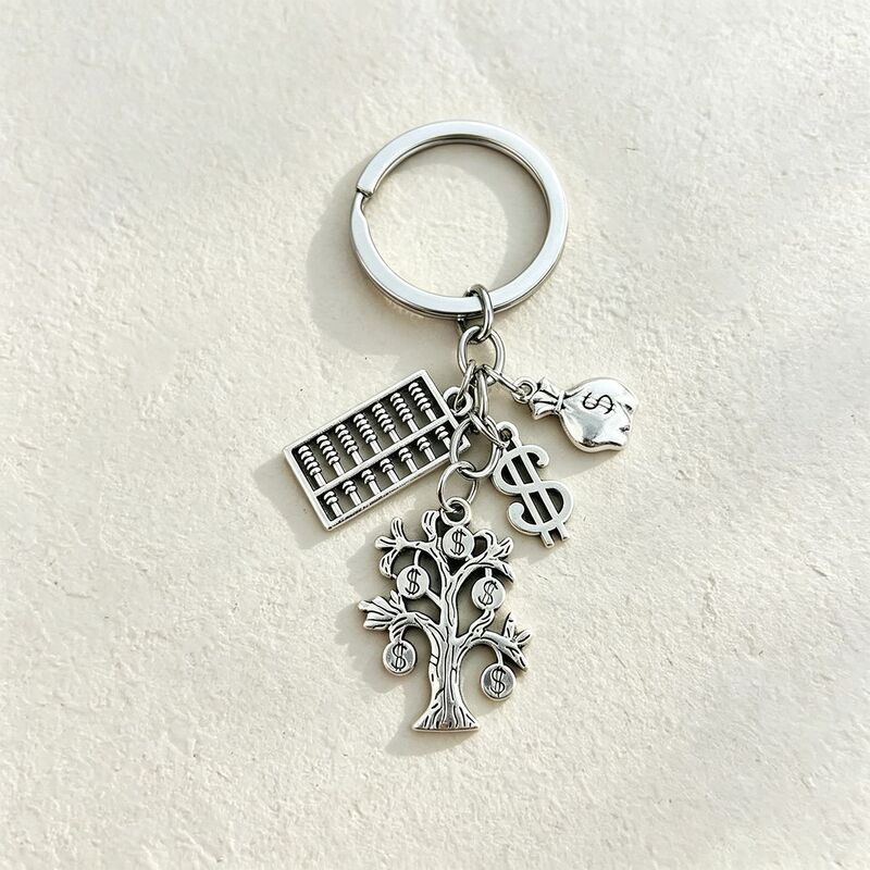 European and American vintage abacus money bag money tree keychain dollar sign fortune pendant personalized backpack accessory European and American vintage abacus money bag money tree keychain dollar sign fortune pendant personalized backpack accessory