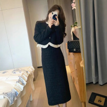 2025秋冬季新款女装显质感冷淡气质小香风优雅简约大气套装裙两件