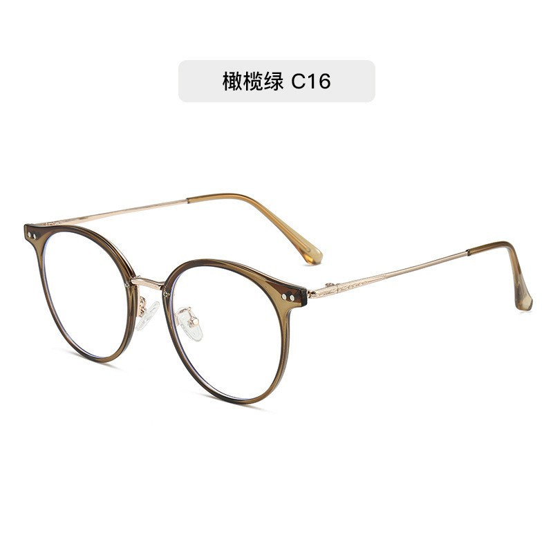 Nuevos marcos redondos marrones fríos anteojos de luz azul TR90 marcos de gafas para hombres y mujeres pueden equiparse con marcos de gafas de miopía