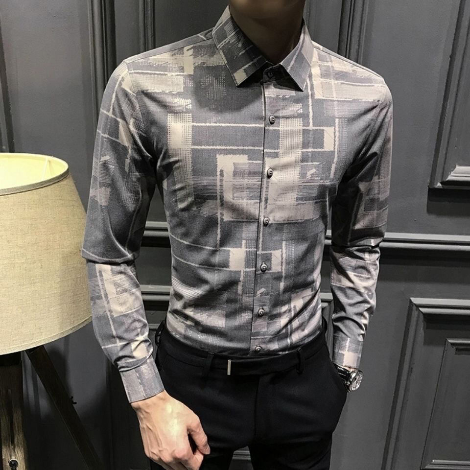 男装格子面料商务舒适弹力面料长袖衬衫男 2021新款衬衣布料批发