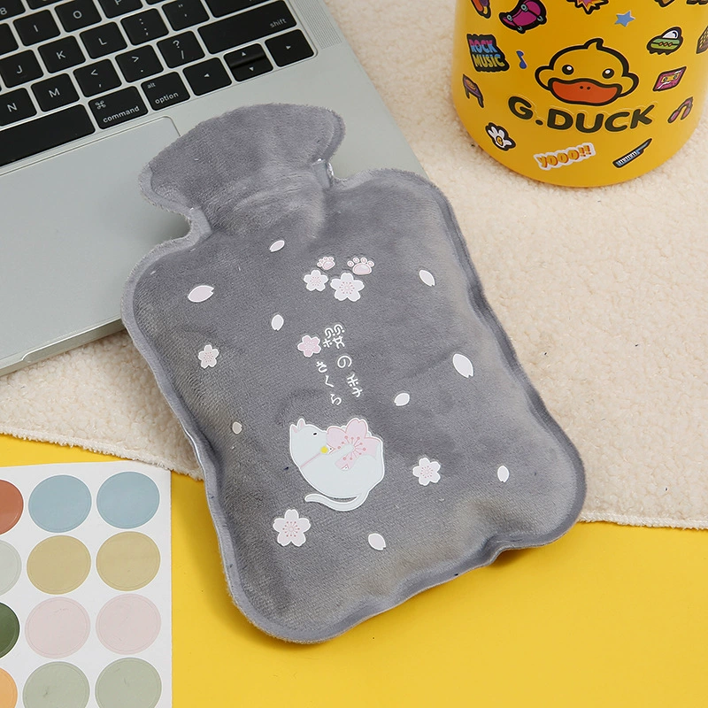 Big plush handheld water container for students, small keep warm cute hand warmer