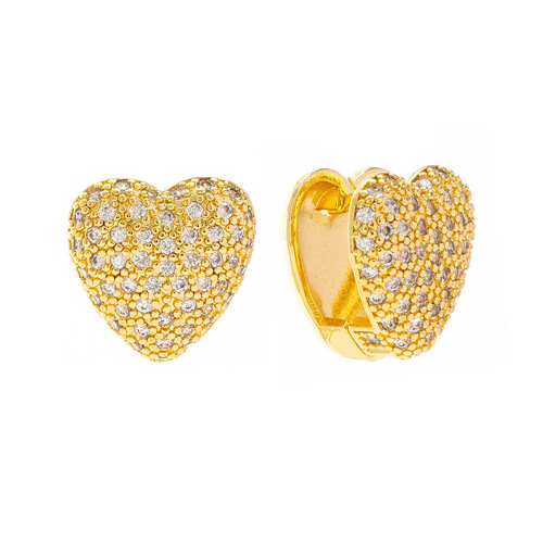 Small-Market Double-Side Spinel Heart Earrings for Women 2024 New Style Ear Clasp Fashion and Elegant Matchable Earrings for Women