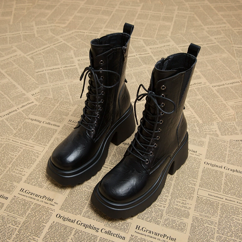 Женские ботинки Martin 9130-3, новая модель 2025 года, осенне-зимняя женская обувь из Хуэйчжоу, осенне-зимние короткие ботинки на толстой подошве.