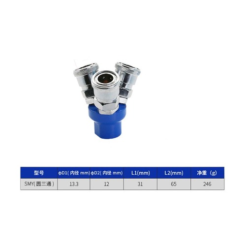 Round three-way joint, round two-way joint, straight three-way joint, C-style quick-connect fast insertion pneumatic SMY, SMV self-locking joint, pneumatic components