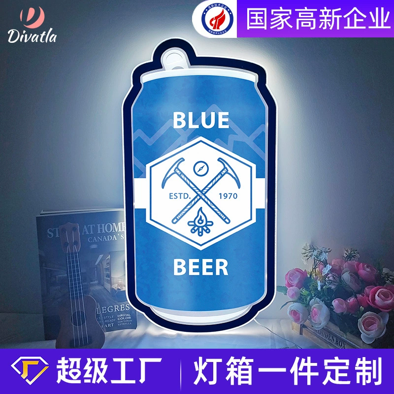 Индивидуальный световой короб для внешней торговли, коммерческий логотип, акриловая основа, форма, светодиодная вывеска, неоновая вывеска с подсветкой, кастомизация.