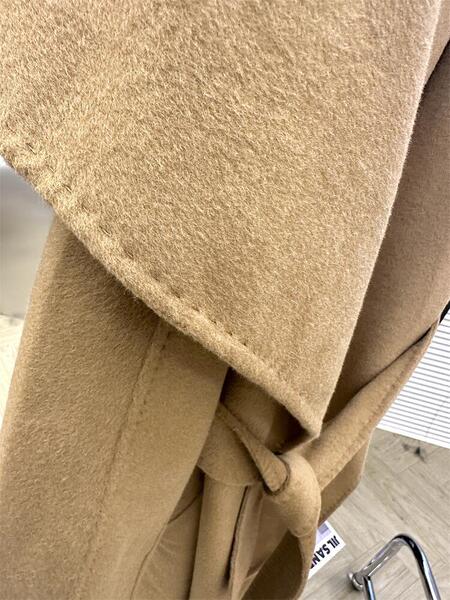Camel double-sided cashmere demi-season woolen coat