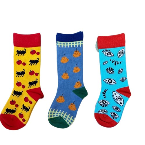 Children's Socks 2025 Spring and Summer for Boys and Girls Striped Cartoon Crew Socks for Toddlers Outerwear Long Socks