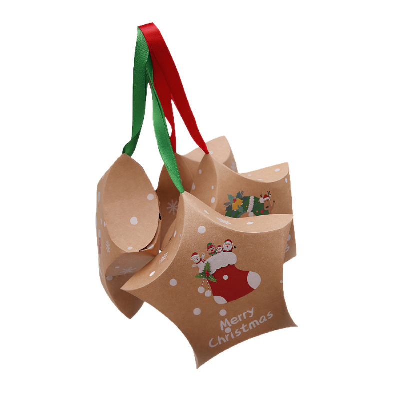 2026 クロスボーダー 5 つ星カートン クリスマス装飾 チョコレート セーフ キャンディ ハンギング クリスマス ツリー ボックス クラフト紙|undefined