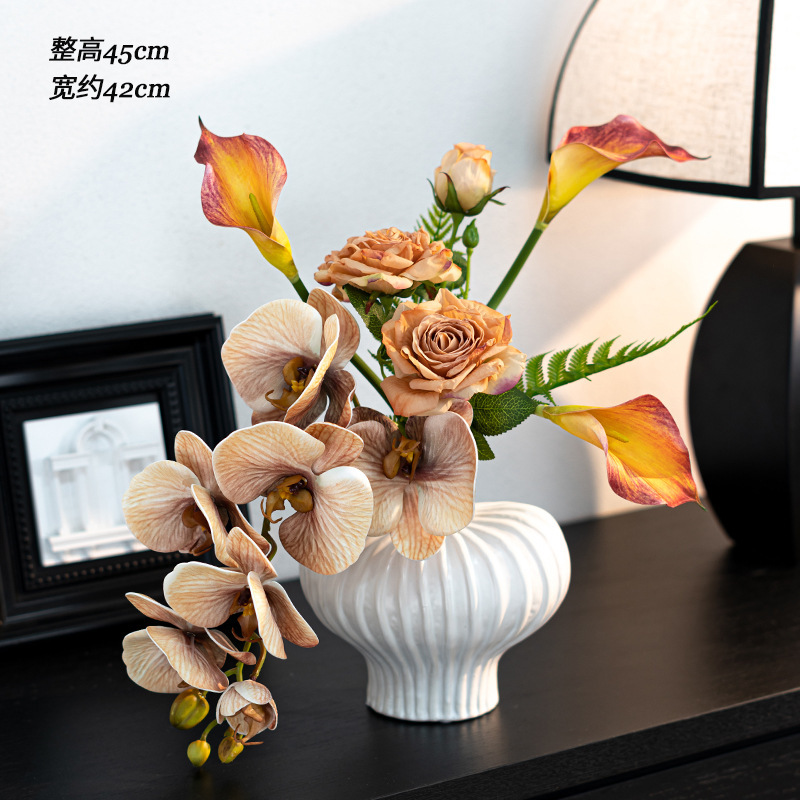 メーカー卸売デザイン胡蝶蘭造花花束リビングルームの装飾品造花装飾花テーブルフラワーアレンジメント|undefined