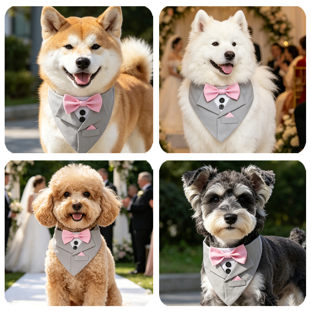 TANPOPO transfronterizo nuevo traje de mascota toalla triangular fiesta de bodas mascota decoración bufandas perros perros collares
