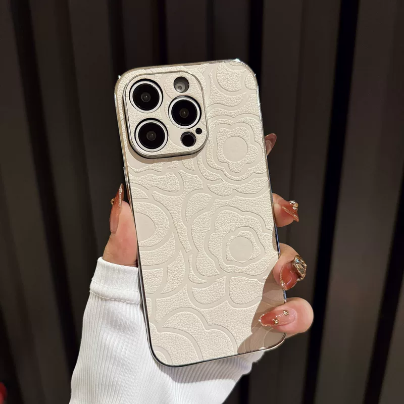 Подходит для Apple iPhone15 Camellia iphone16promax никелирование 13 против падения 12 защитный чехол