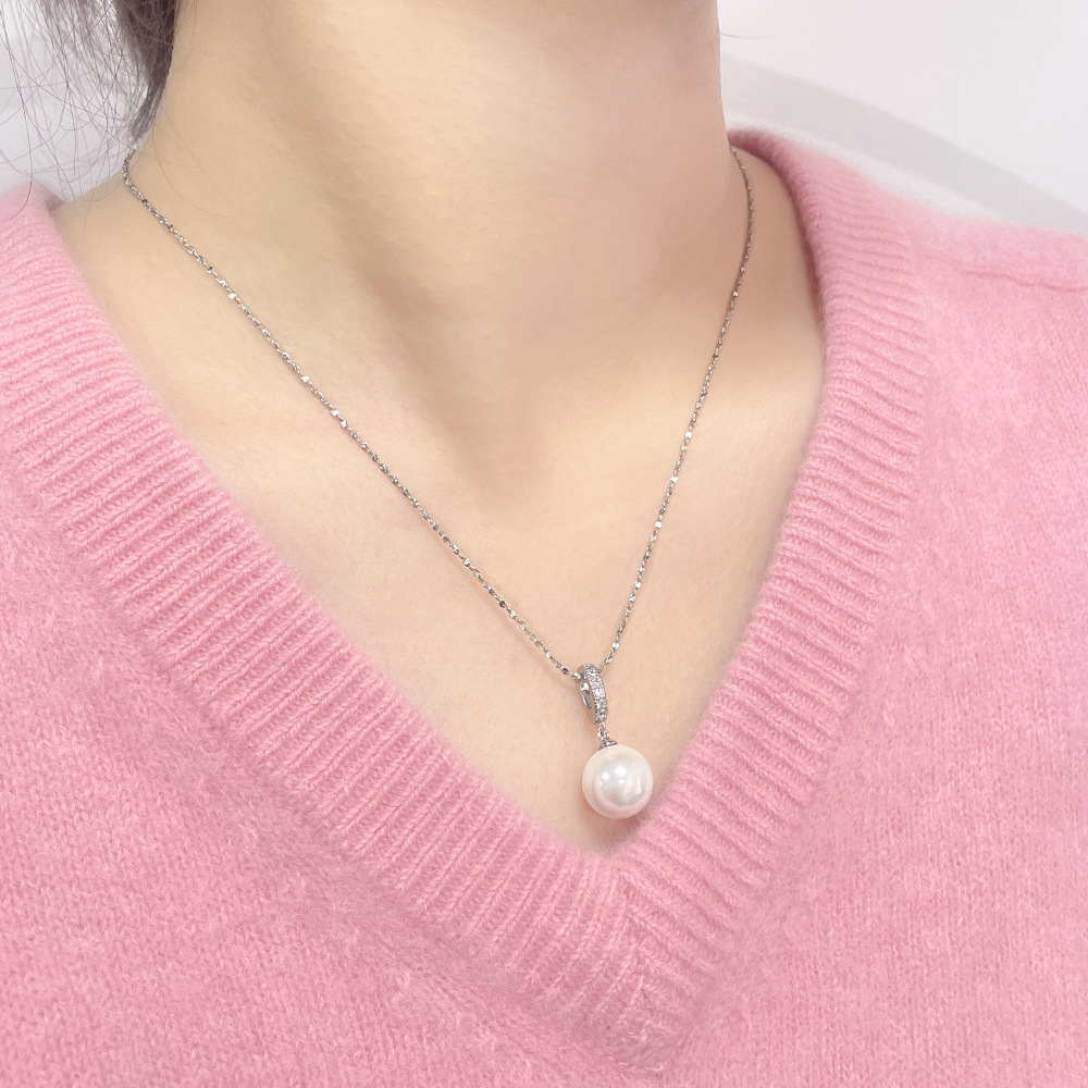 Fashionable simple high-grade pearl pendant necklace special adjustable clavicle chain starry chain no pigment chain