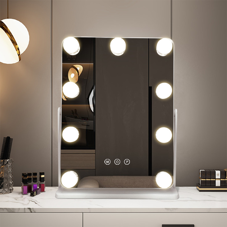 Espejo de maquillaje Hollywood Hollywood Espejo de maquillaje led luminoso de escritorio de Amazon Espejo de maquillaje de tres colores con bombilla