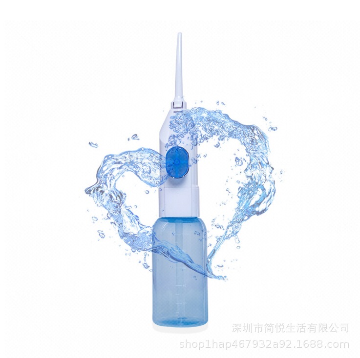 Factory Direct cheap hand pressure irrigator water floss portable 90ml press irrigator oral cleaning
