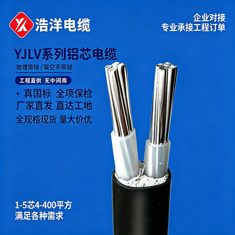 National Standard Aluminum Core Cable 2-Core Yjlv 2.5mm² 4mm² 6mm² 10mm² 16mm² 25mm² 35mm² 50mm² 70mm² 95mm²